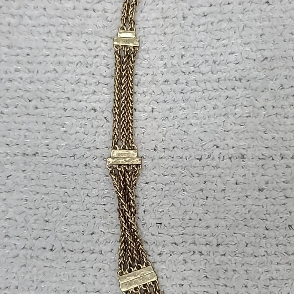 Lucky Brand Semi Precious Accents Gold Toned Multi Layered Chain Necklace NWT